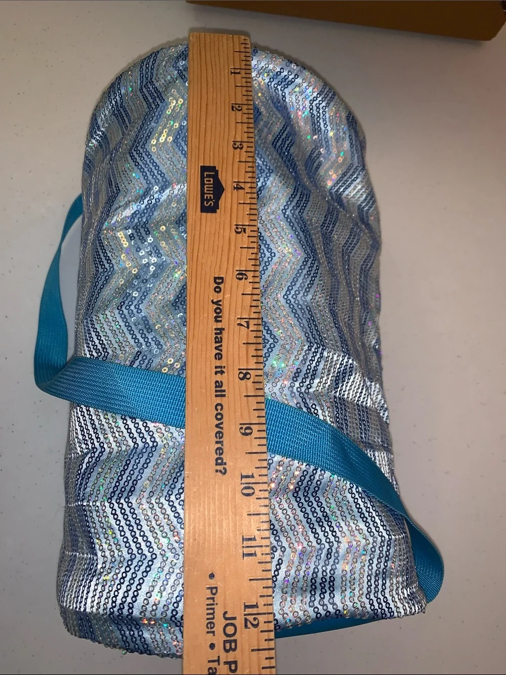 Blue sequin Capezio Chevron Barrel Bag all-over chevron-patterned DANCE